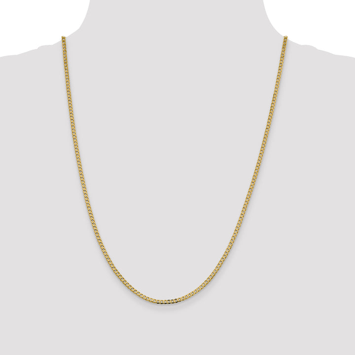14k 2.3mm Flat Beveled Curb Chain