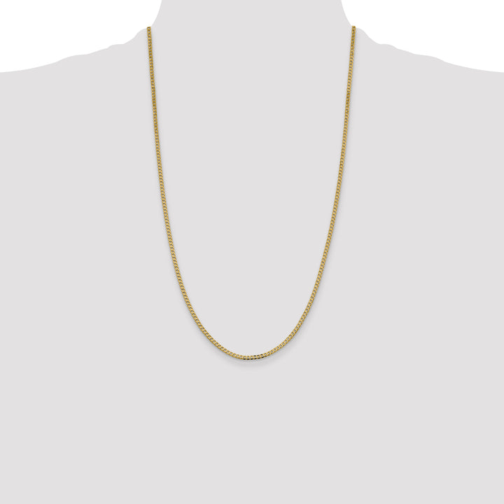 14k 2.3mm Flat Beveled Curb Chain