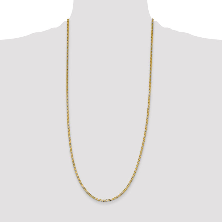 14k 2.3mm Flat Beveled Curb Chain