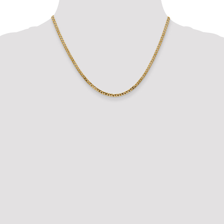 14k 2.9mm Flat Beveled Curb Chain