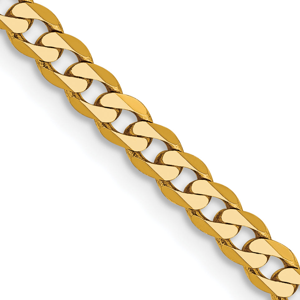 14k 2.9mm Flat Beveled Curb Chain