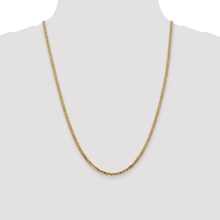 14k 2.9mm Flat Beveled Curb Chain