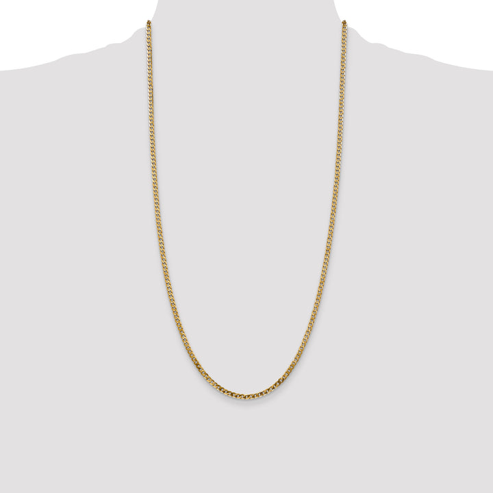 14k 2.9mm Flat Beveled Curb Chain