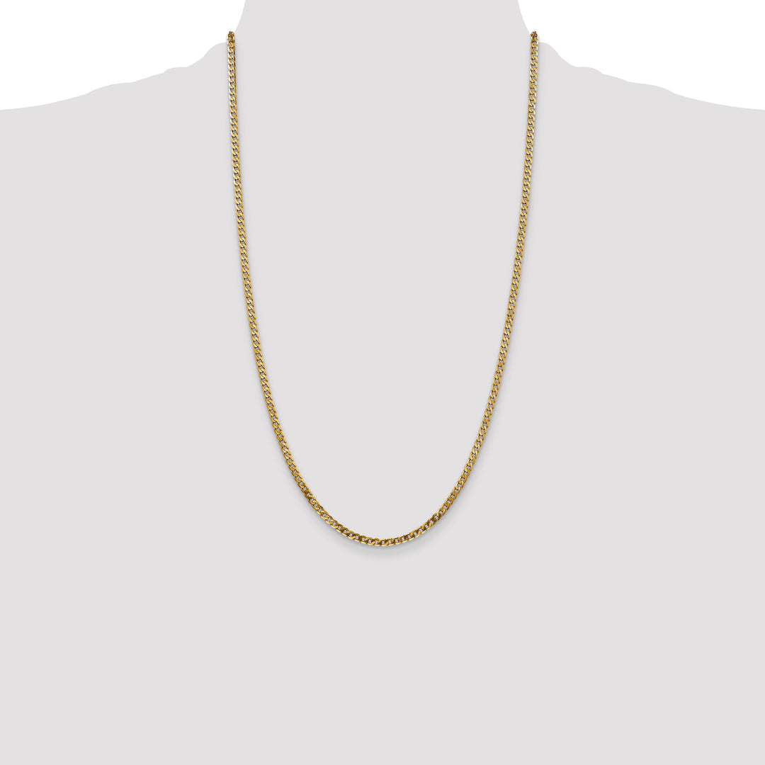 14k 2.9mm Flat Beveled Curb Chain