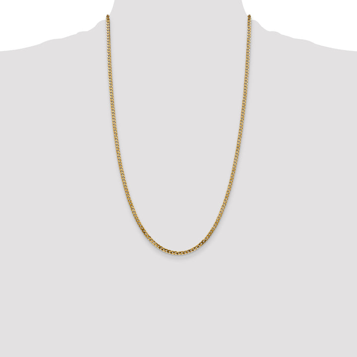 14k 2.9mm Flat Beveled Curb Chain