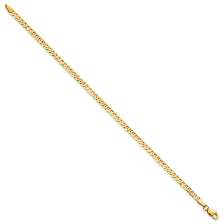 14k 2.9mm Flat Beveled Curb Chain Anklet