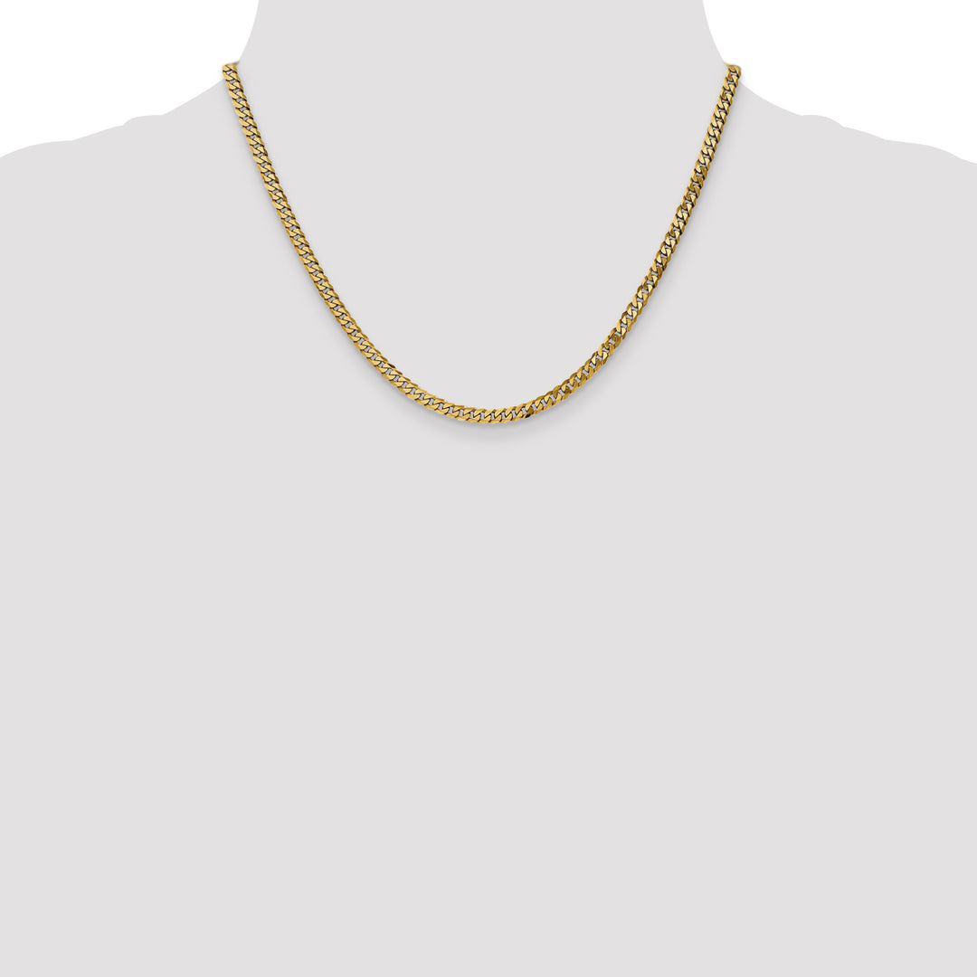 14k 3.9mm Flat Beveled Curb Chain