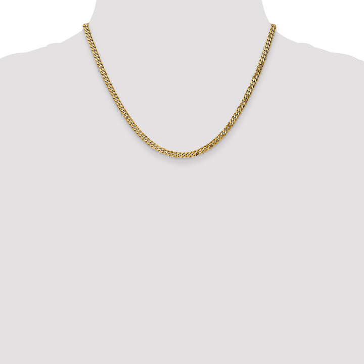 14k 3.9mm Flat Beveled Curb Chain