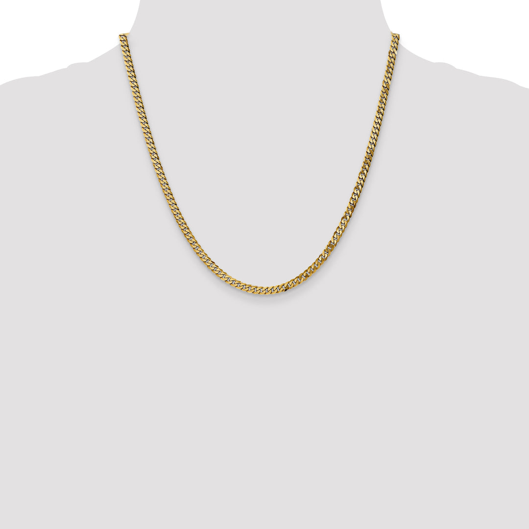14k 3.9mm Flat Beveled Curb Chain