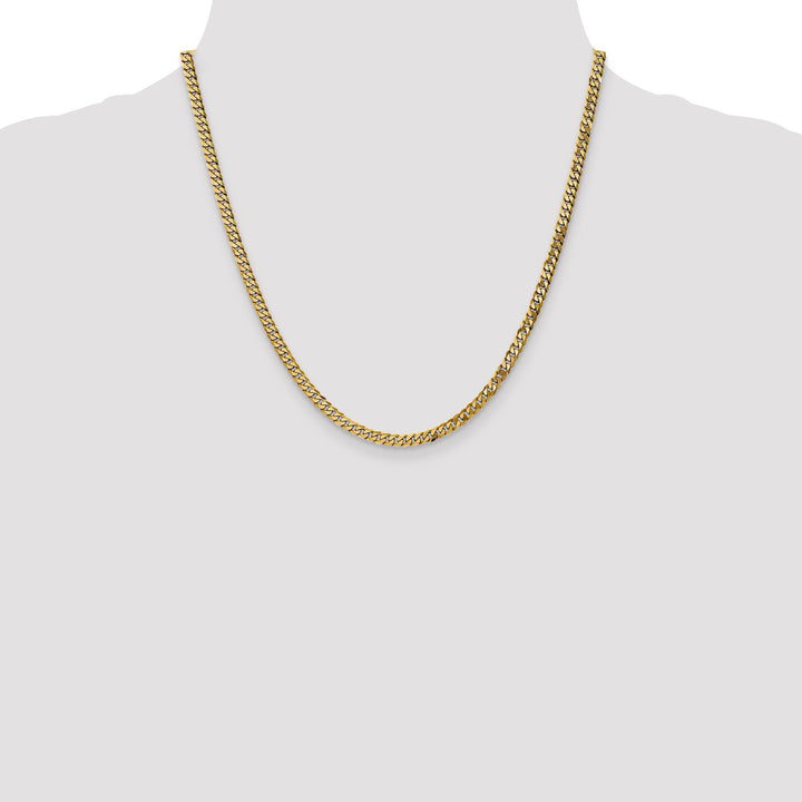 14k 3.9mm Flat Beveled Curb Chain