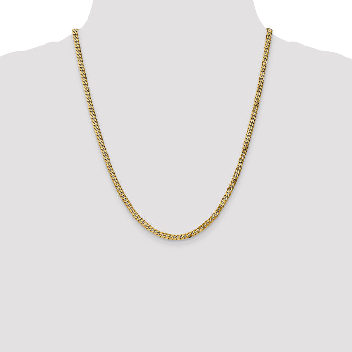 14k 3.9mm Flat Beveled Curb Chain