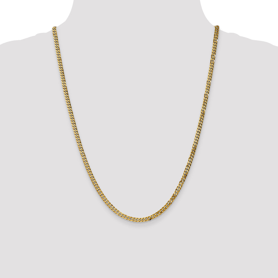14k 3.9mm Flat Beveled Curb Chain