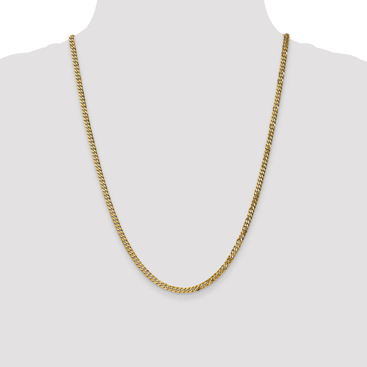 14k 3.9mm Flat Beveled Curb Chain