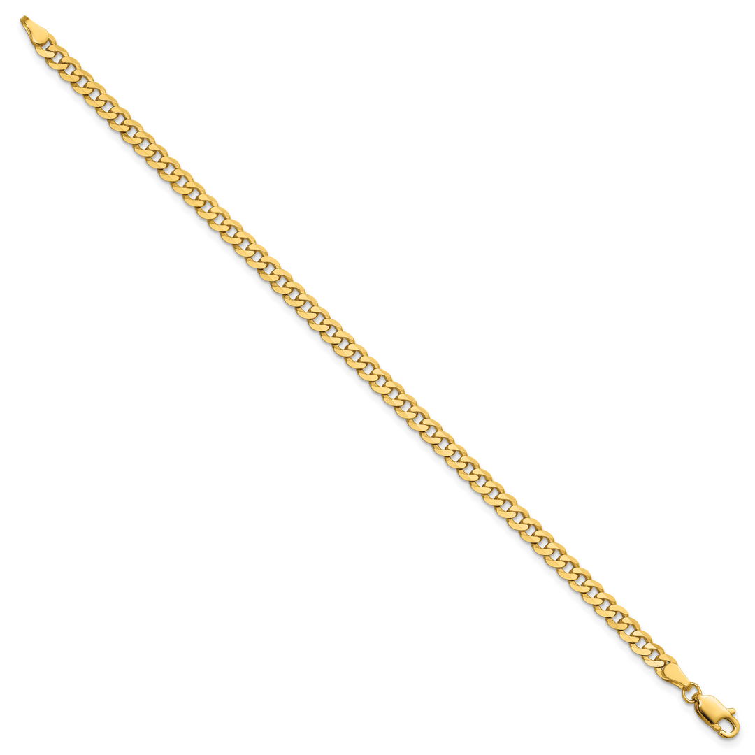 14k 3.9mm Flat Beveled Curb Chain
