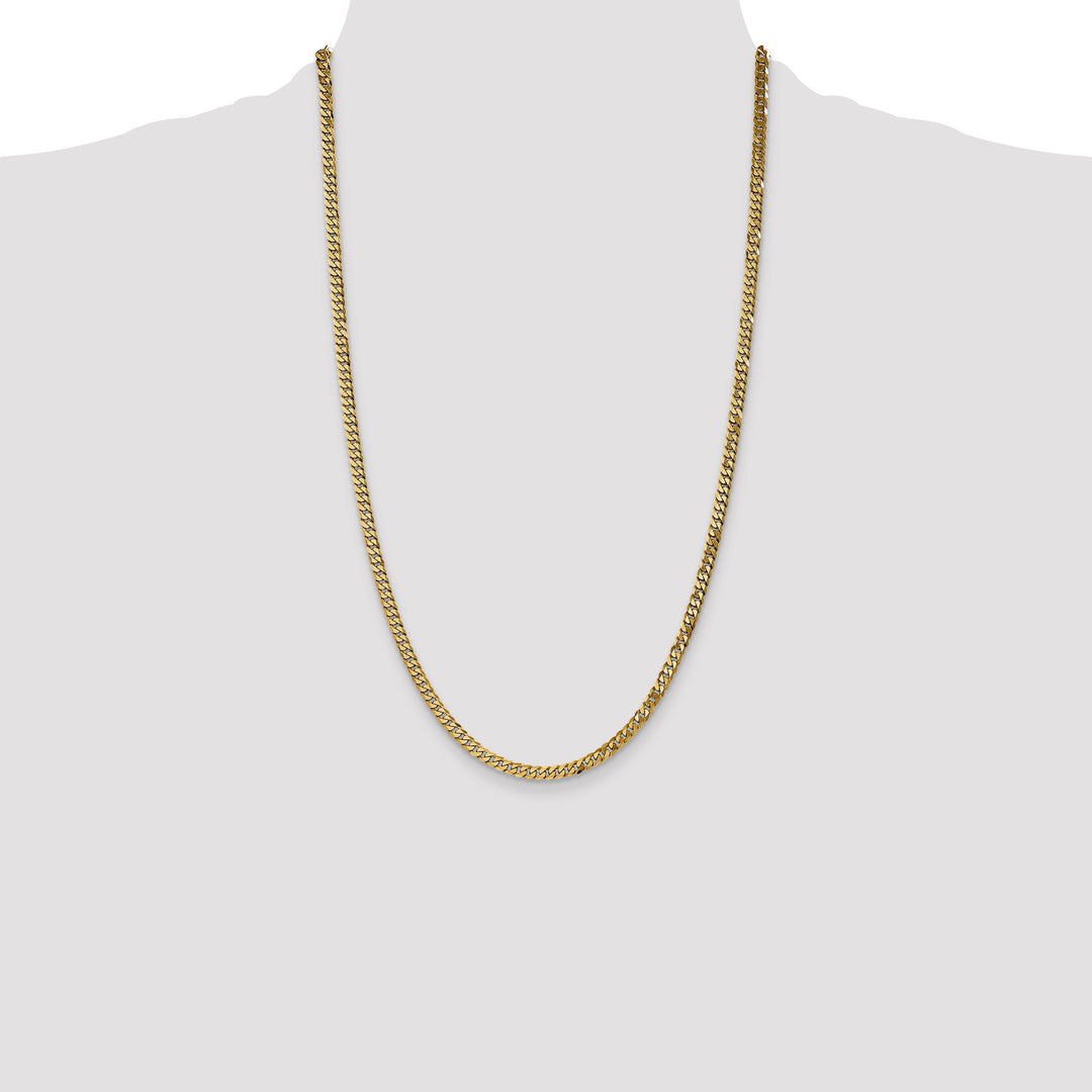 14k 3.9mm Flat Beveled Curb Chain