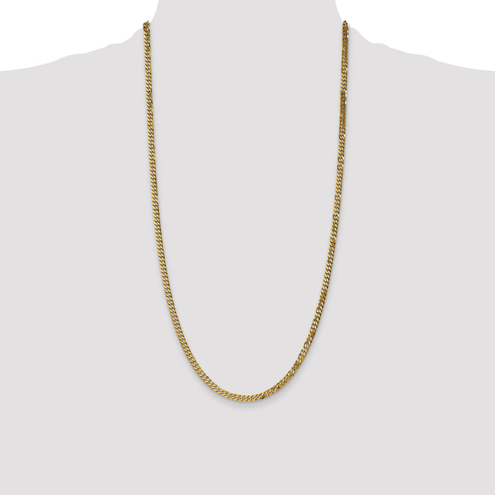14k 3.9mm Flat Beveled Curb Chain