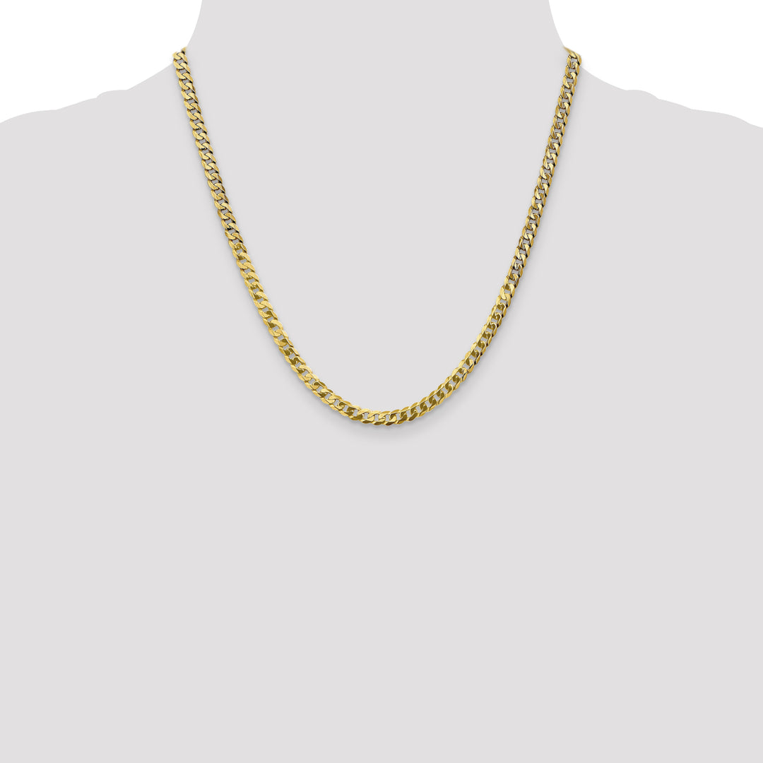 14k 4.75mm Flat Beveled Curb Chain