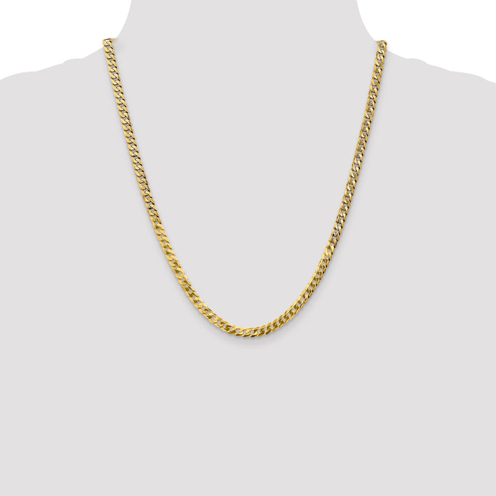14k 4.75mm Flat Beveled Curb Chain