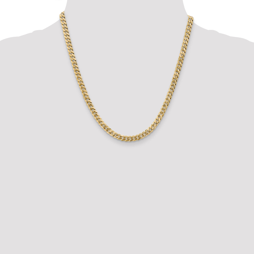 14k 5.75mm Flat Beveled Curb Chain