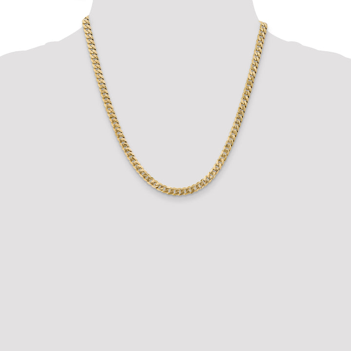 14k 5.75mm Flat Beveled Curb Chain