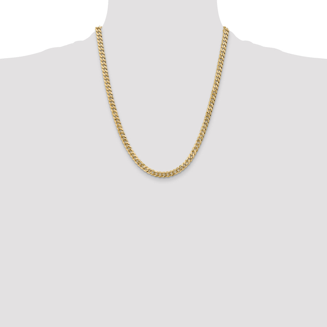 14k 5.75mm Flat Beveled Curb Chain