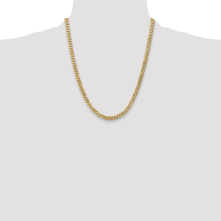 14k 5.75mm Flat Beveled Curb Chain