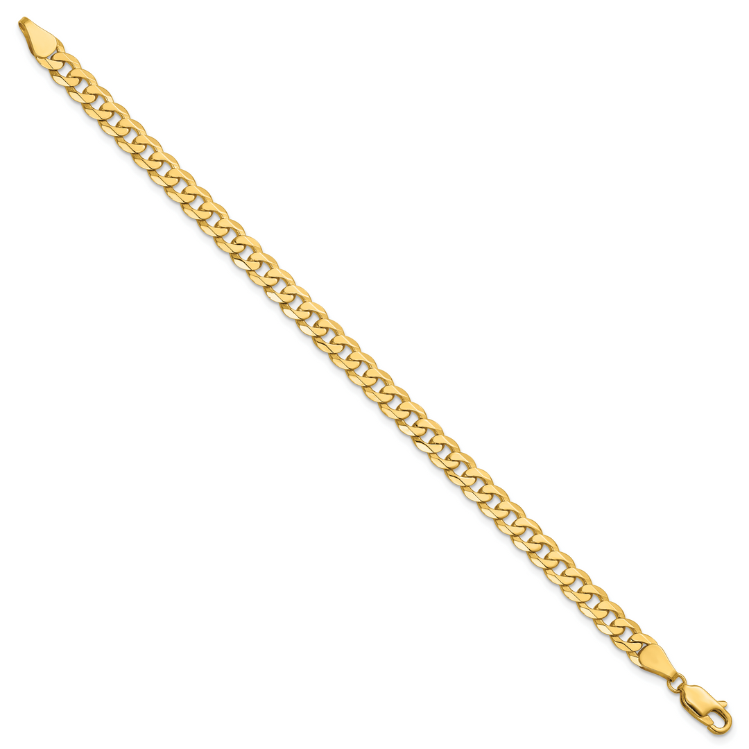 14k 5.75mm Flat Beveled Curb Chain