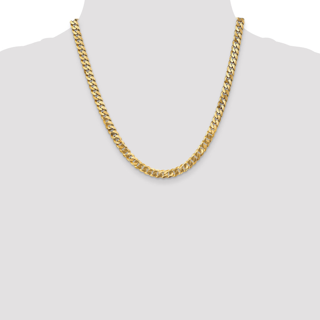 14k 6.25mm Flat Beveled Curb Chain