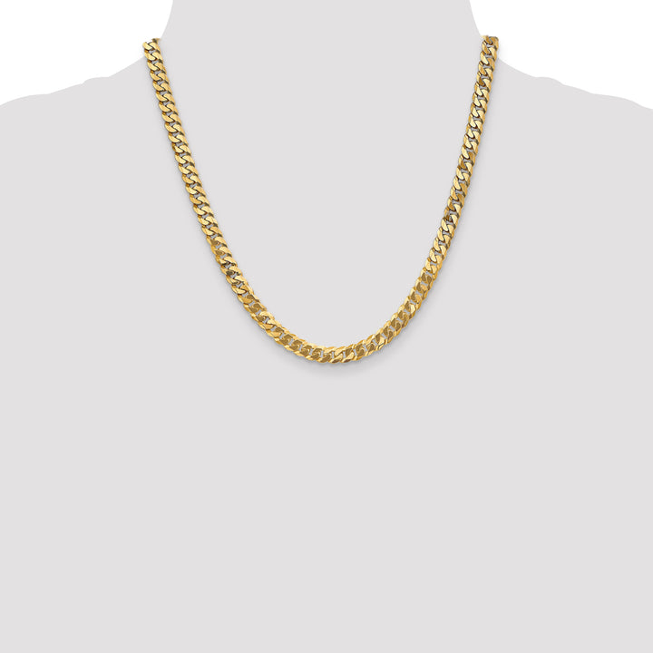 14k 6.25mm Flat Beveled Curb Chain