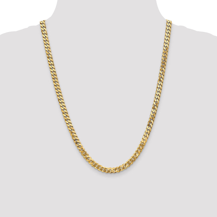 14k 6.25mm Flat Beveled Curb Chain