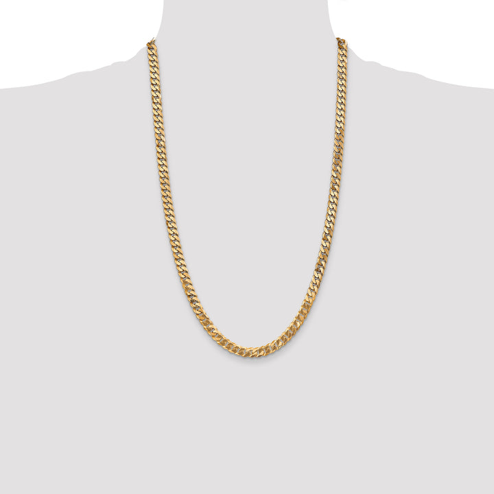 14k 6.25mm Flat Beveled Curb Chain