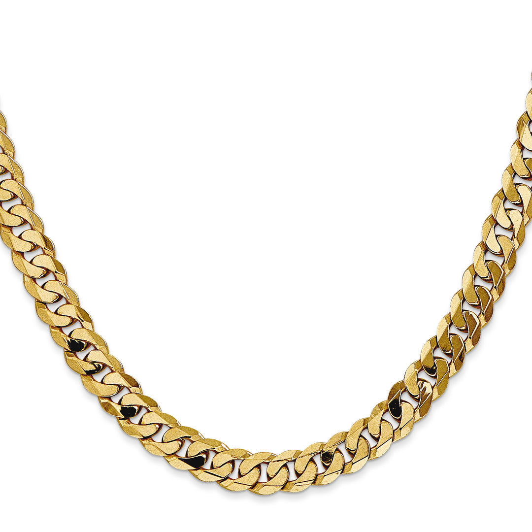 14k 7.25mm Flat Beveled Curb Chain