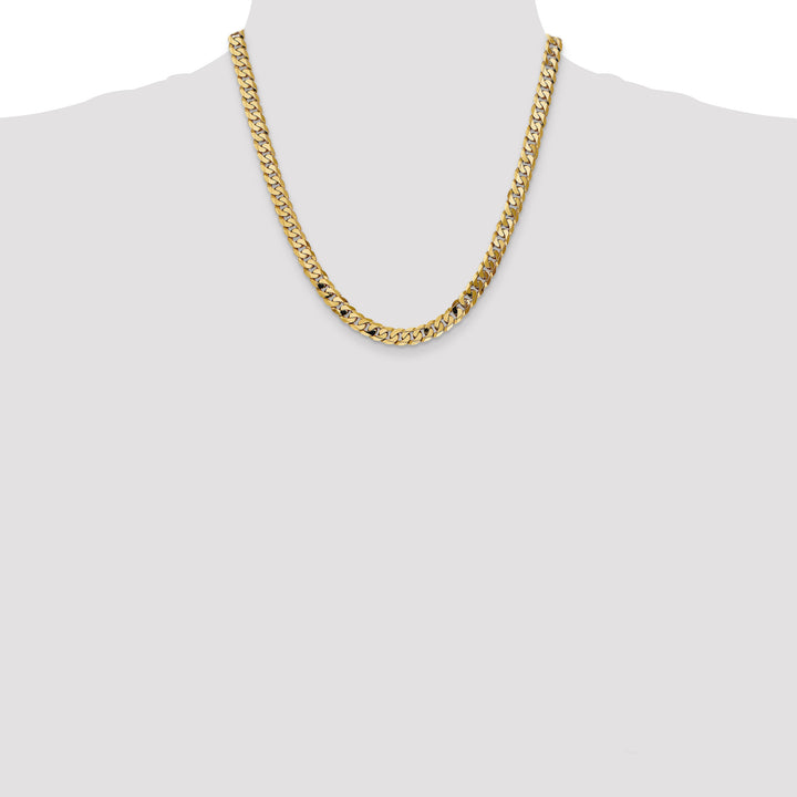 14k 7.25mm Flat Beveled Curb Chain