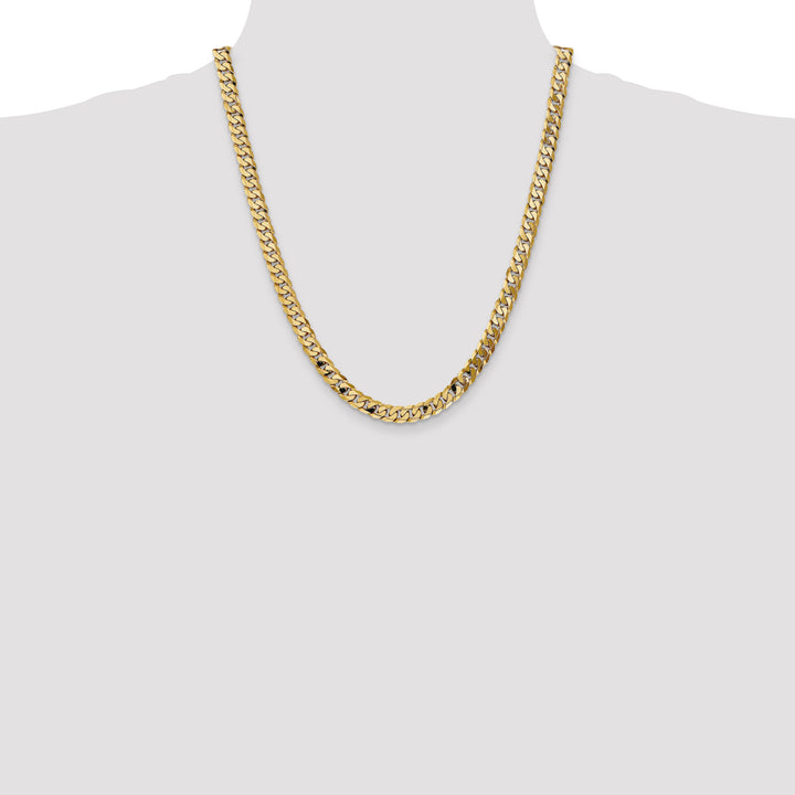 14k 7.25mm Flat Beveled Curb Chain