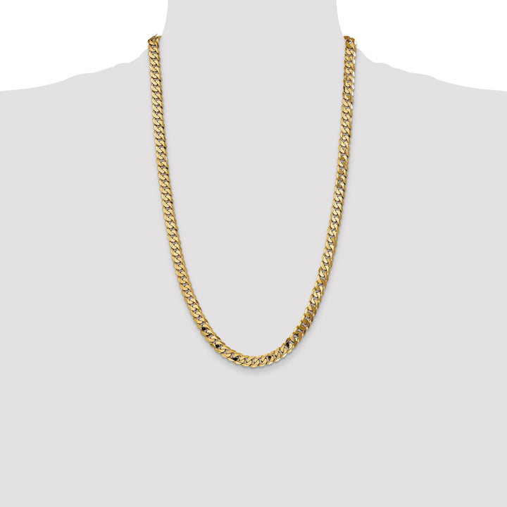 14k 7.25mm Flat Beveled Curb Chain