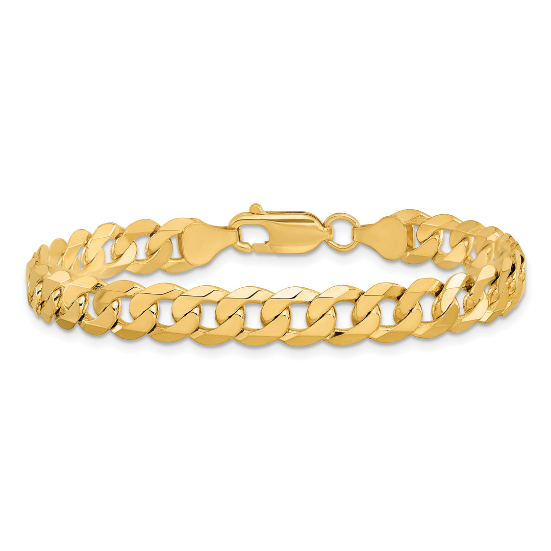 14k 7.25mm Flat Beveled Curb Chain