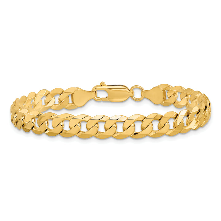 14k 7.25mm Flat Beveled Curb Chain