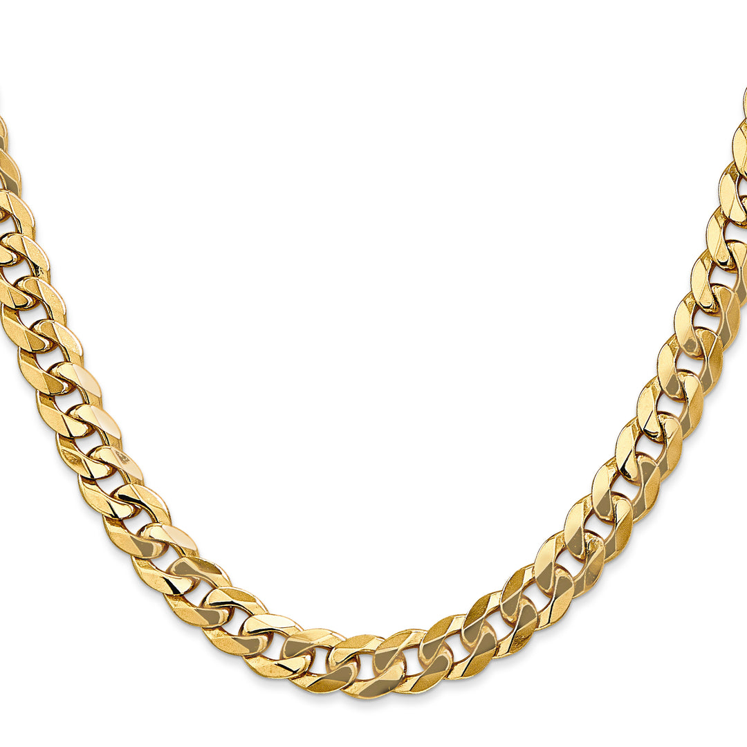 14k 8mm Flat Beveled Curb Chain