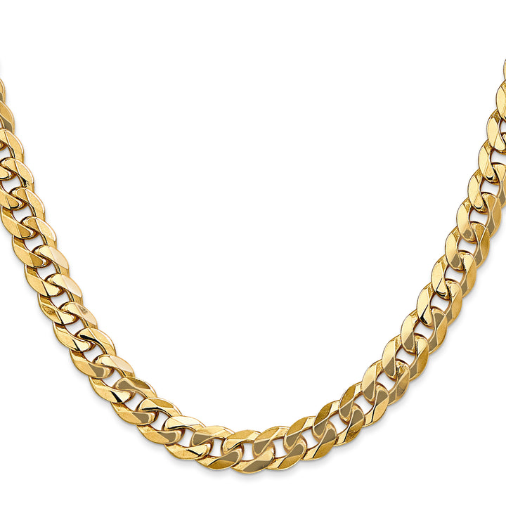 14k 8mm Flat Beveled Curb Chain