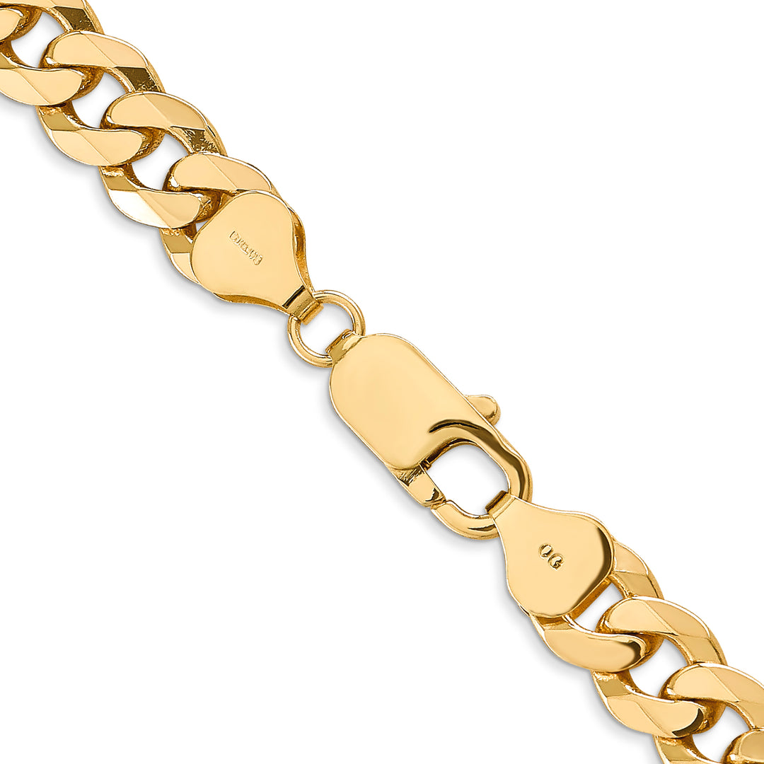 14k 8mm Flat Beveled Curb Chain