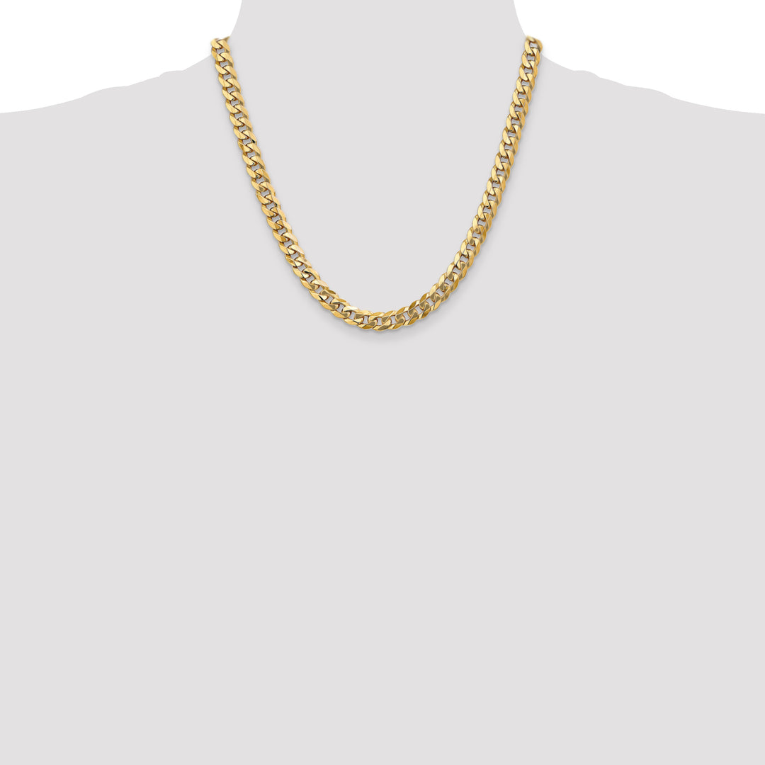 14k 8mm Flat Beveled Curb Chain