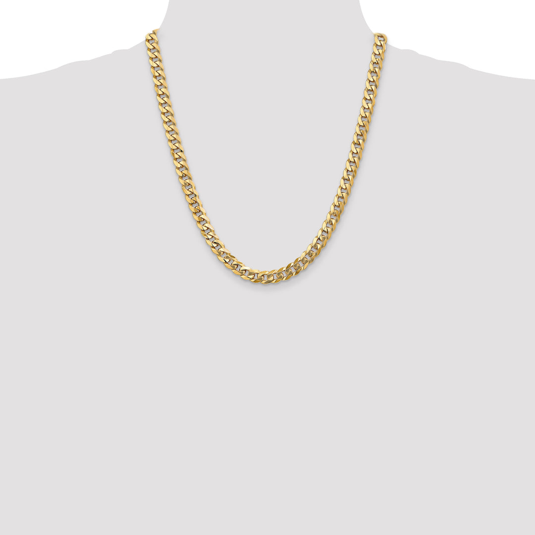 14k 8mm Flat Beveled Curb Chain