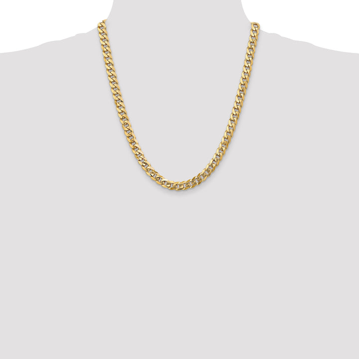 14k 8mm Flat Beveled Curb Chain