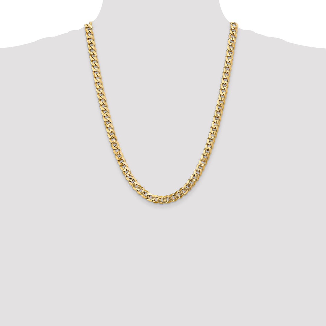 14k 8mm Flat Beveled Curb Chain