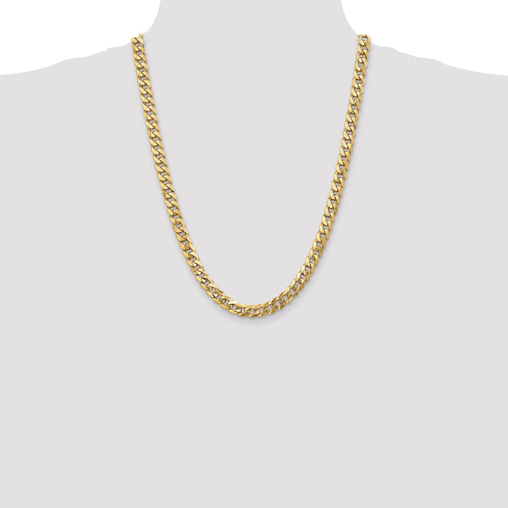 14k 8mm Flat Beveled Curb Chain