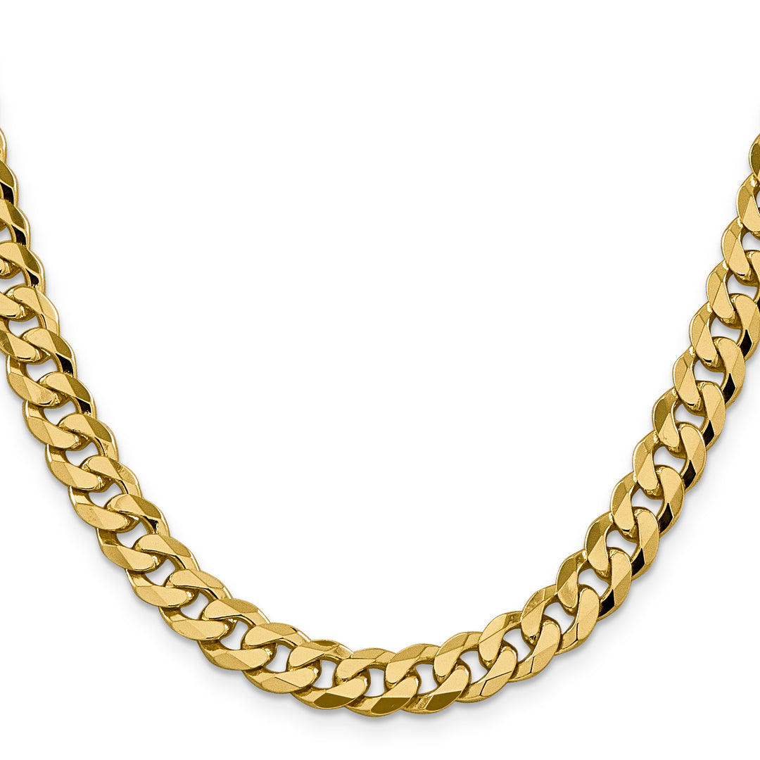 14k 8.5mm Flat Beveled Curb Chain