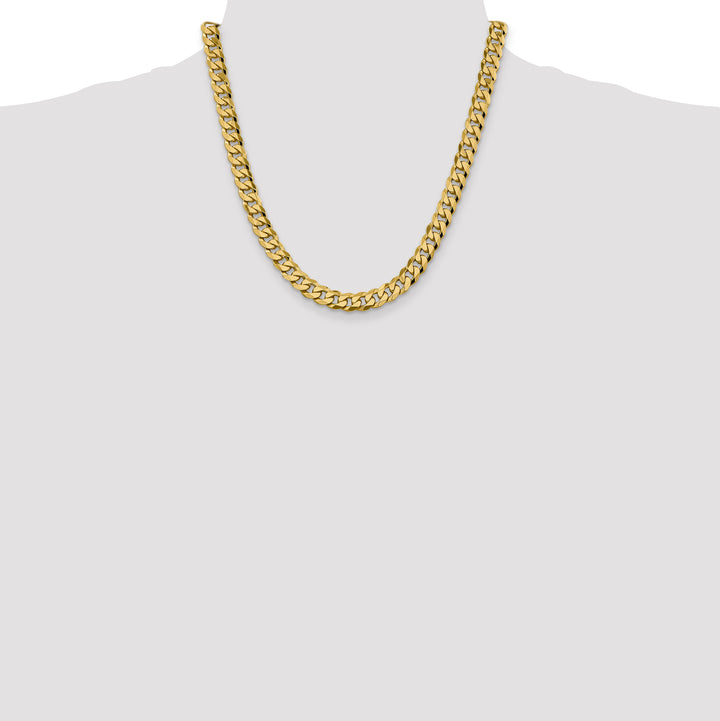 14k 8.5mm Flat Beveled Curb Chain
