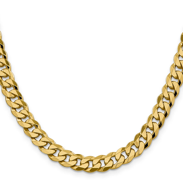 14k 8.5mm Flat Beveled Curb Chain