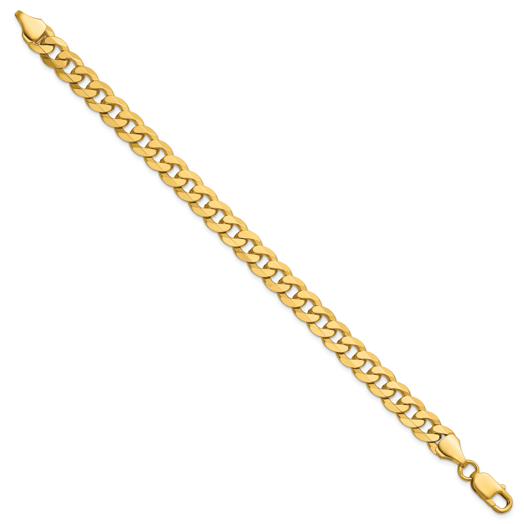 14k 8.5mm Flat Beveled Curb Chain