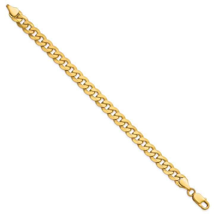 14k 8.5mm Flat Beveled Curb Chain